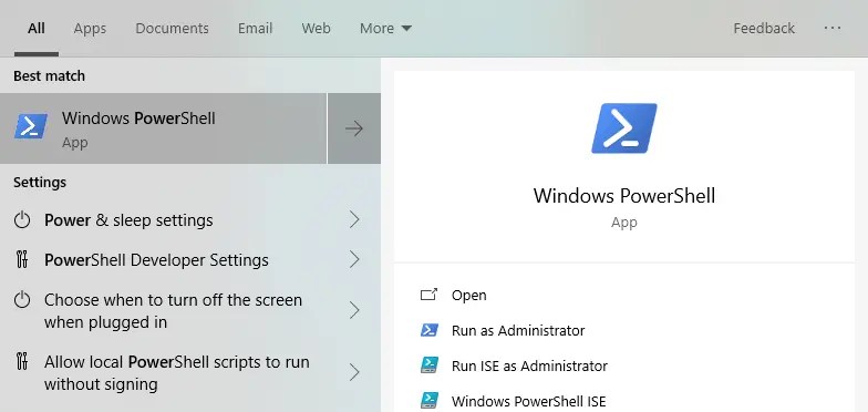 パワーシェルを開く